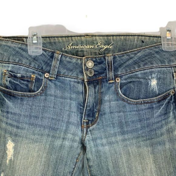 American Eagle Artist Crop Skinny Jeans Distressed Mid Rise Size 30 (D-001) - Picture 5 of 7